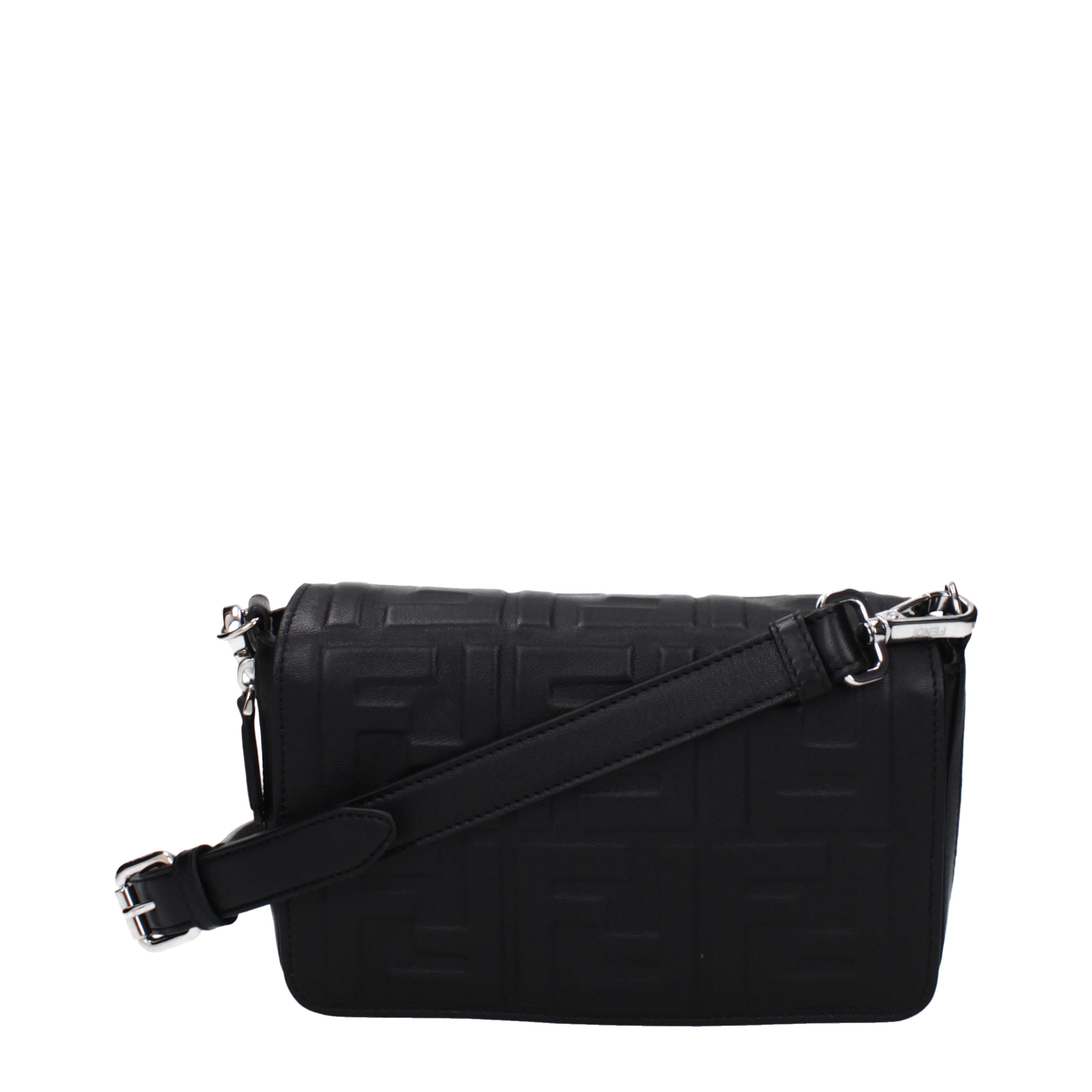 Fendi Crossbody Bags Men Leather Black 