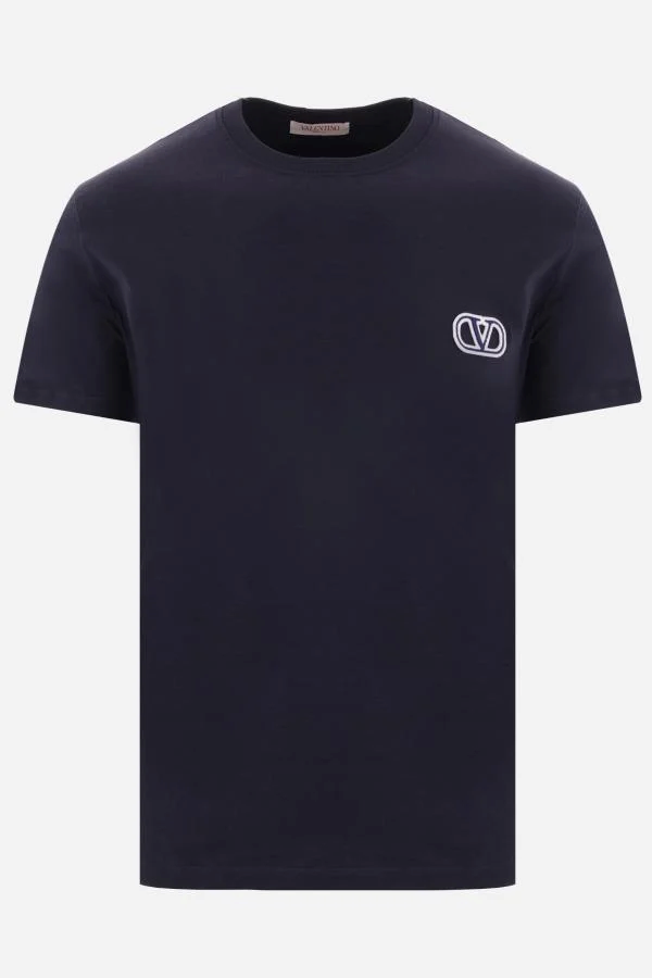 Valentino Garavani T-Shirt Uomo Cotone Blu