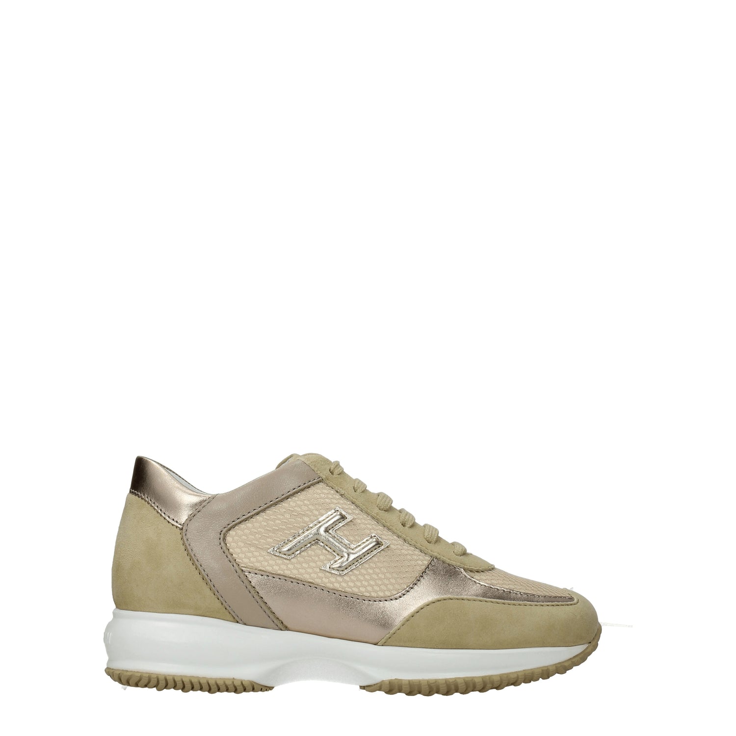 Hogan Sneakers interactive Donna Tessuto Beige Platino