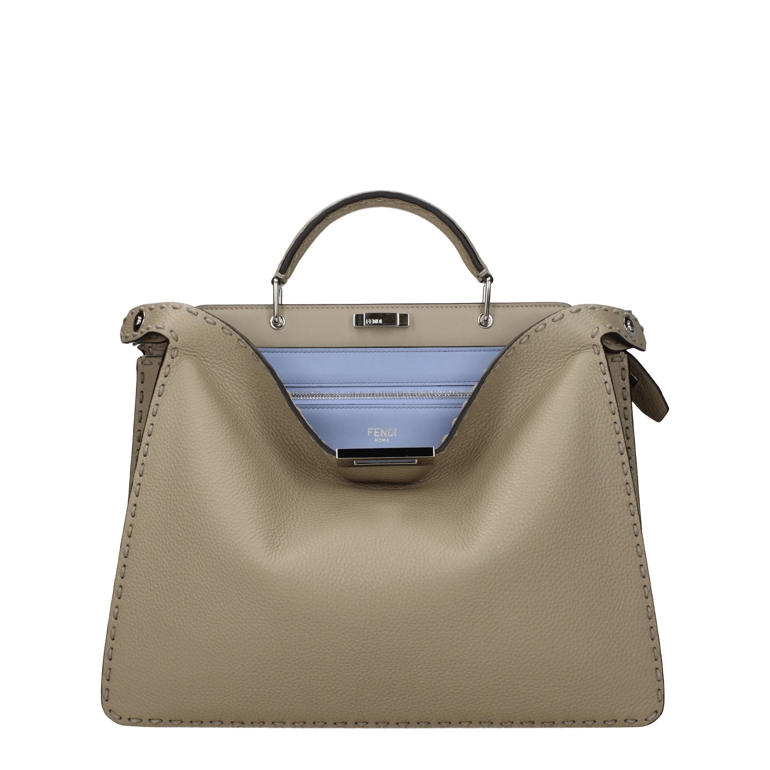 Fendi Borse a Mano peekaboo Uomo Pelle Beige