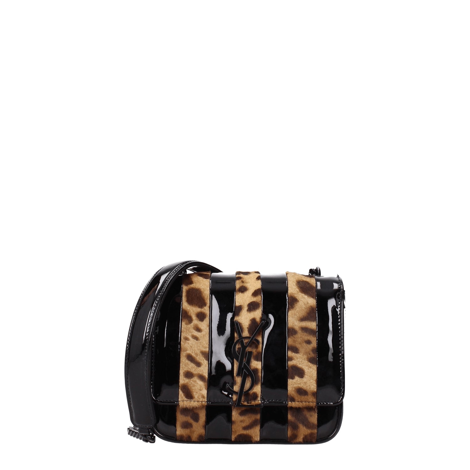 Saint Laurent Borse a Tracolla vicky Donna Vernice Nero Leopardato