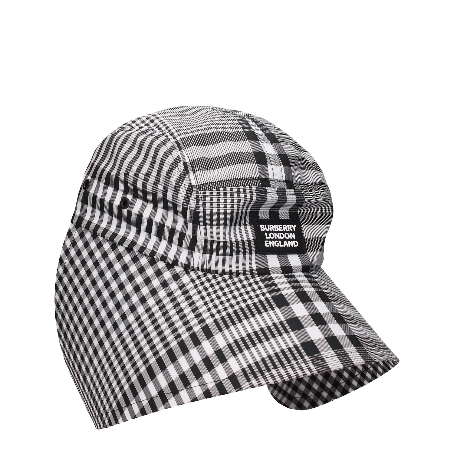 Burberry Cappelli Uomo Poliestere Nero Bianco