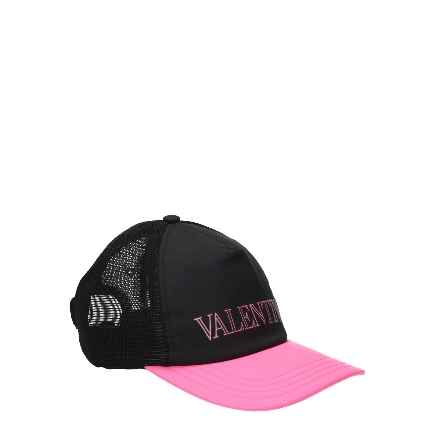 Valentino Garavani Cappelli Uomo Viscosa Nero Rosa Fluo