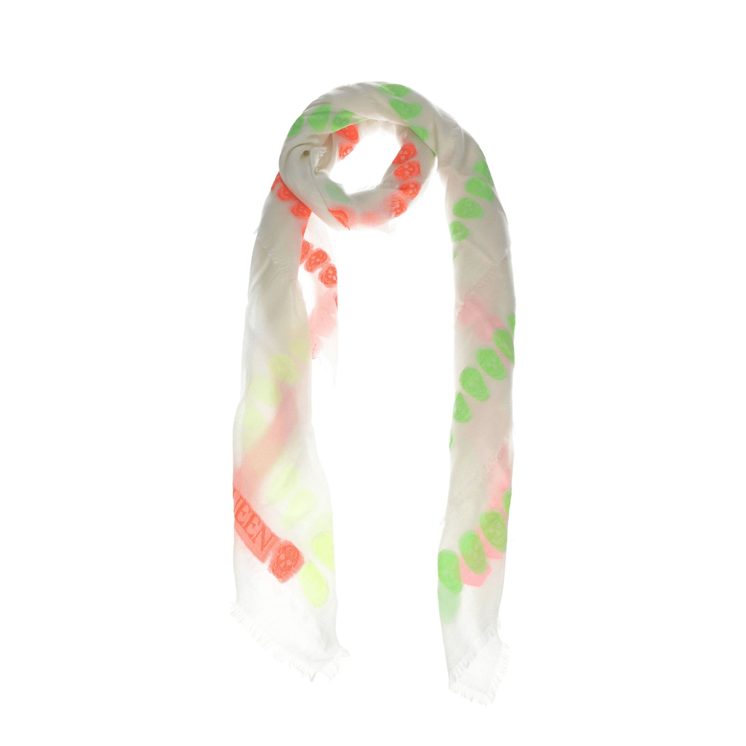 Alexander McQueen Foulard Donna Lana Bianco Multicolore