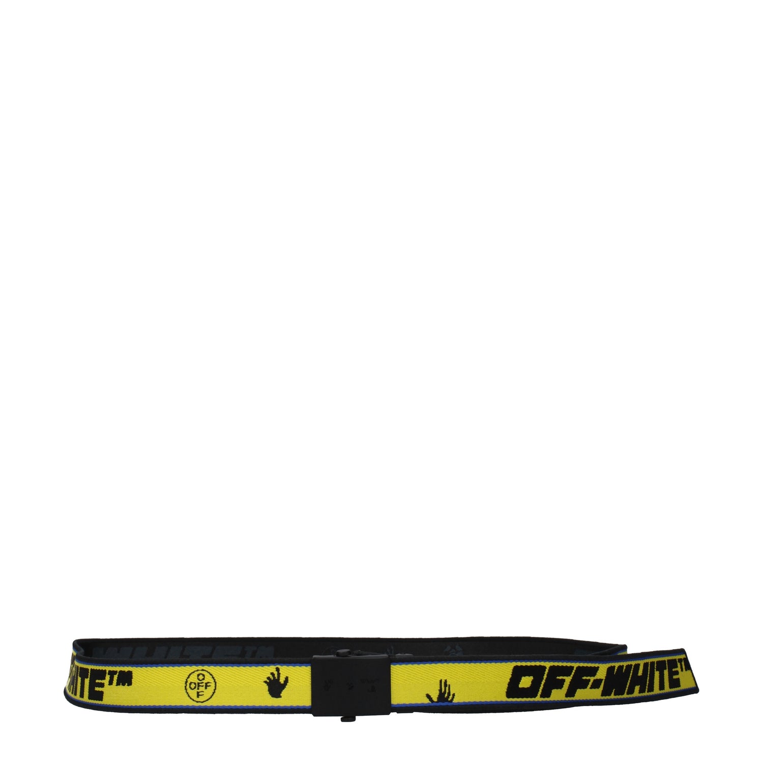 Off-White Cinture Sottili Donna Tessuto Giallo Nero