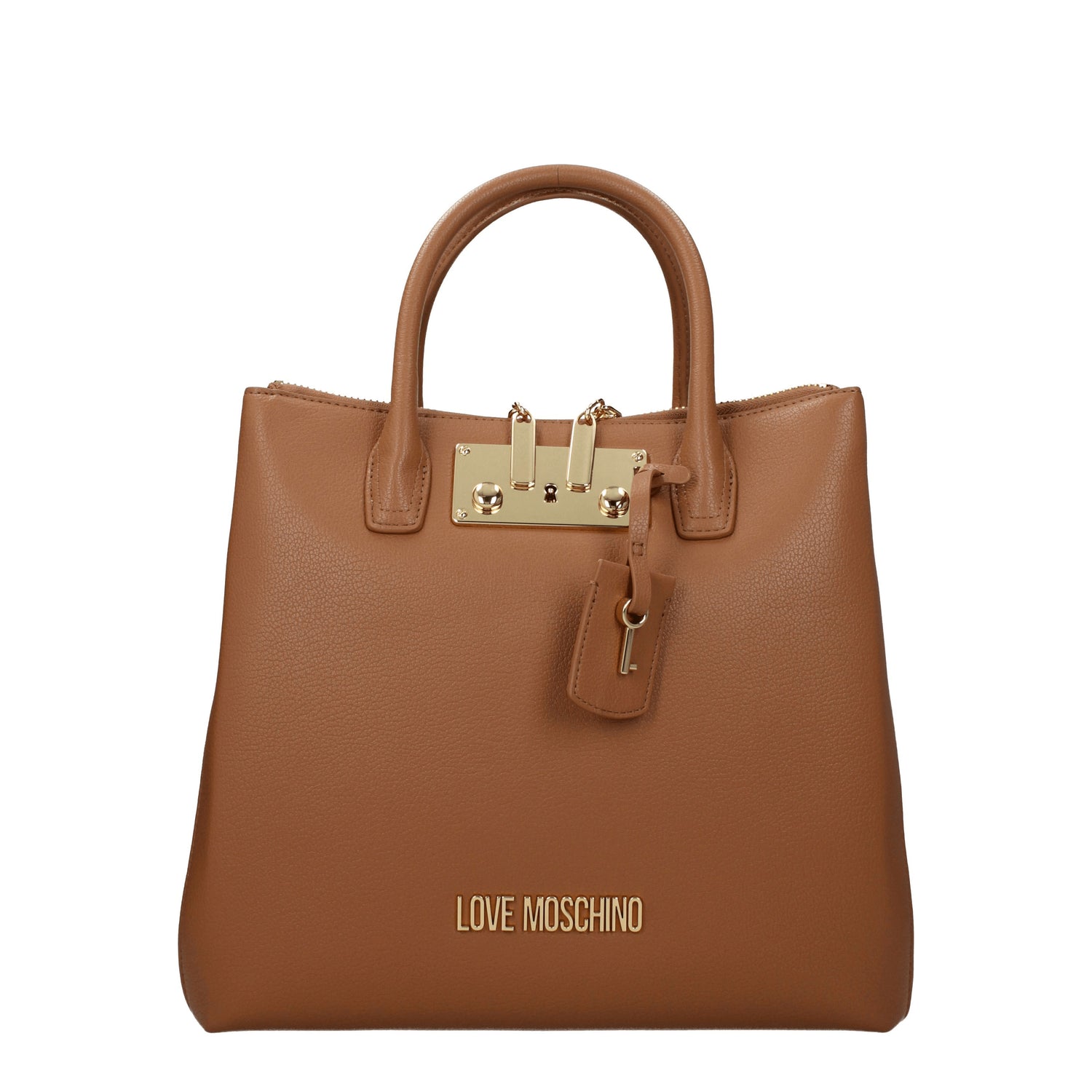 Love Moschino Borse a Mano Donna Poliuretano Marrone Camel