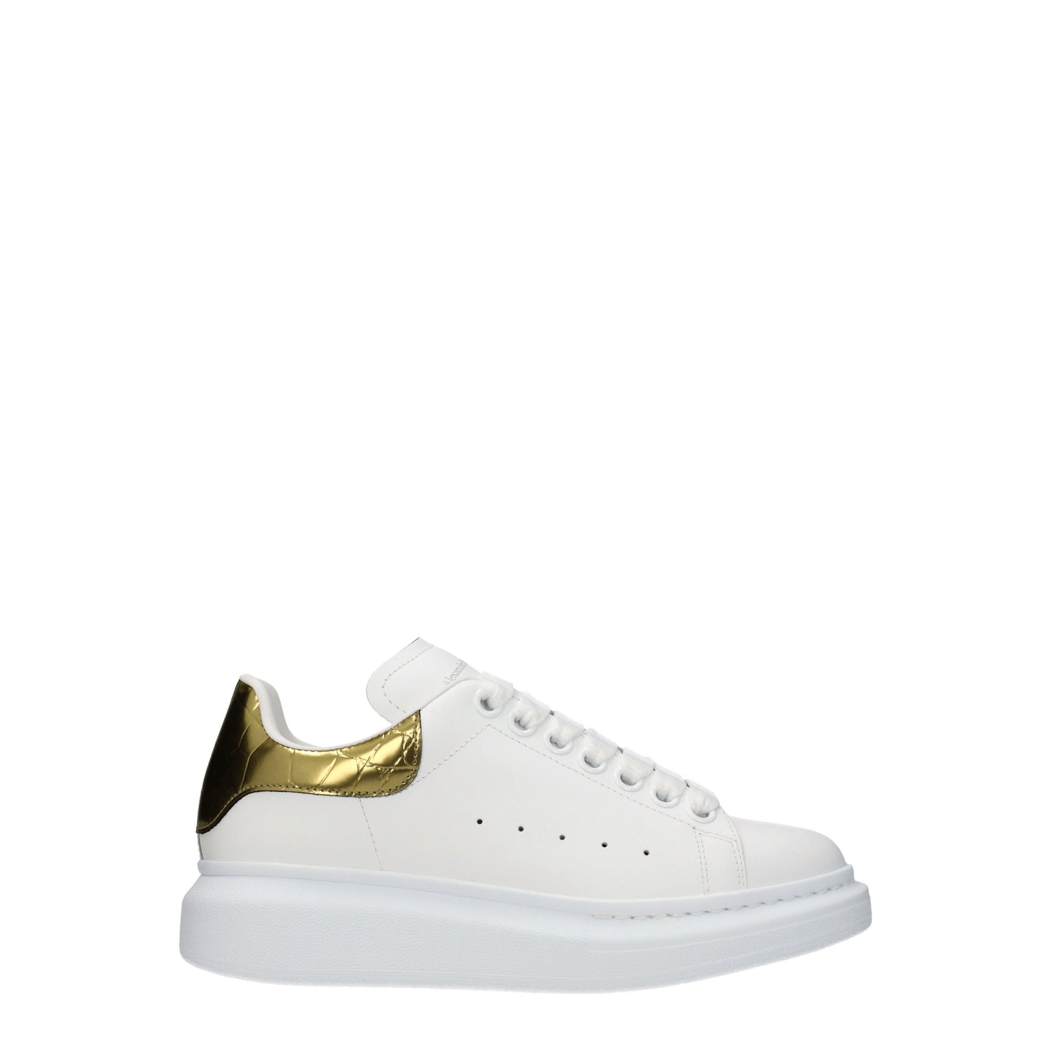 Alexander McQueen Sneakers oversized Donna Pelle Bianco Oro