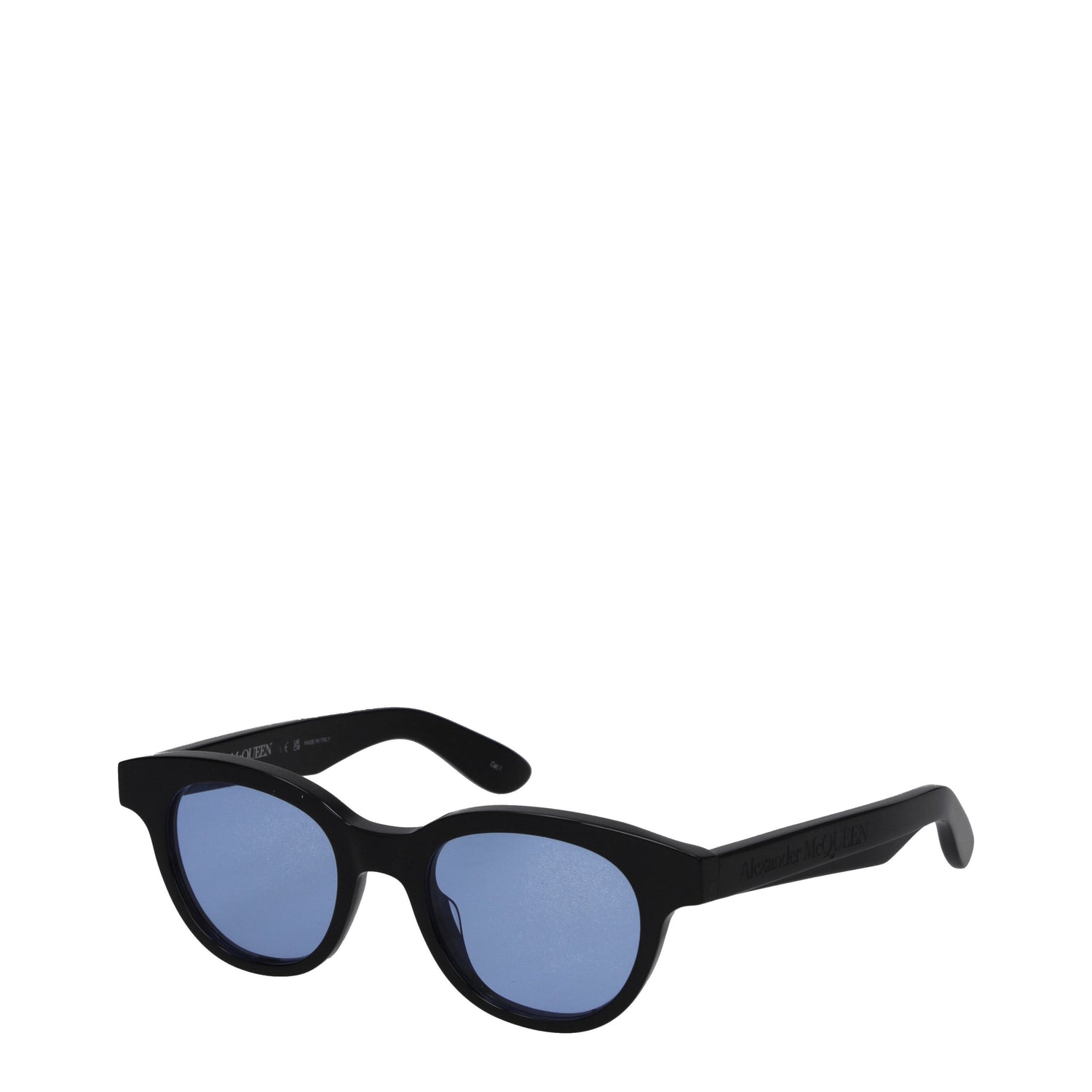 Alexander McQueen Occhiali da Sole Uomo Acetato Nero Blu