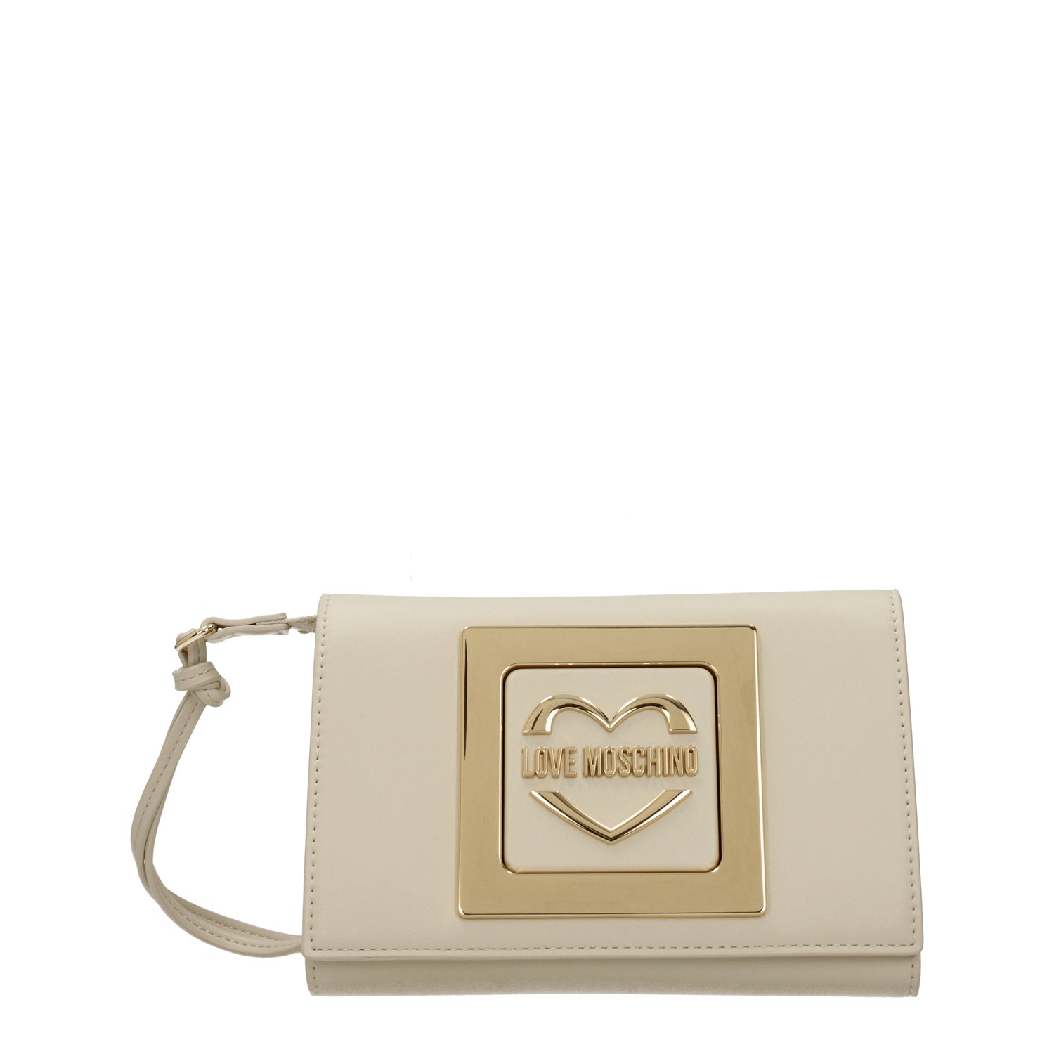 Love Moschino Borse a Spalla Donna Poliuretano Beige Avorio