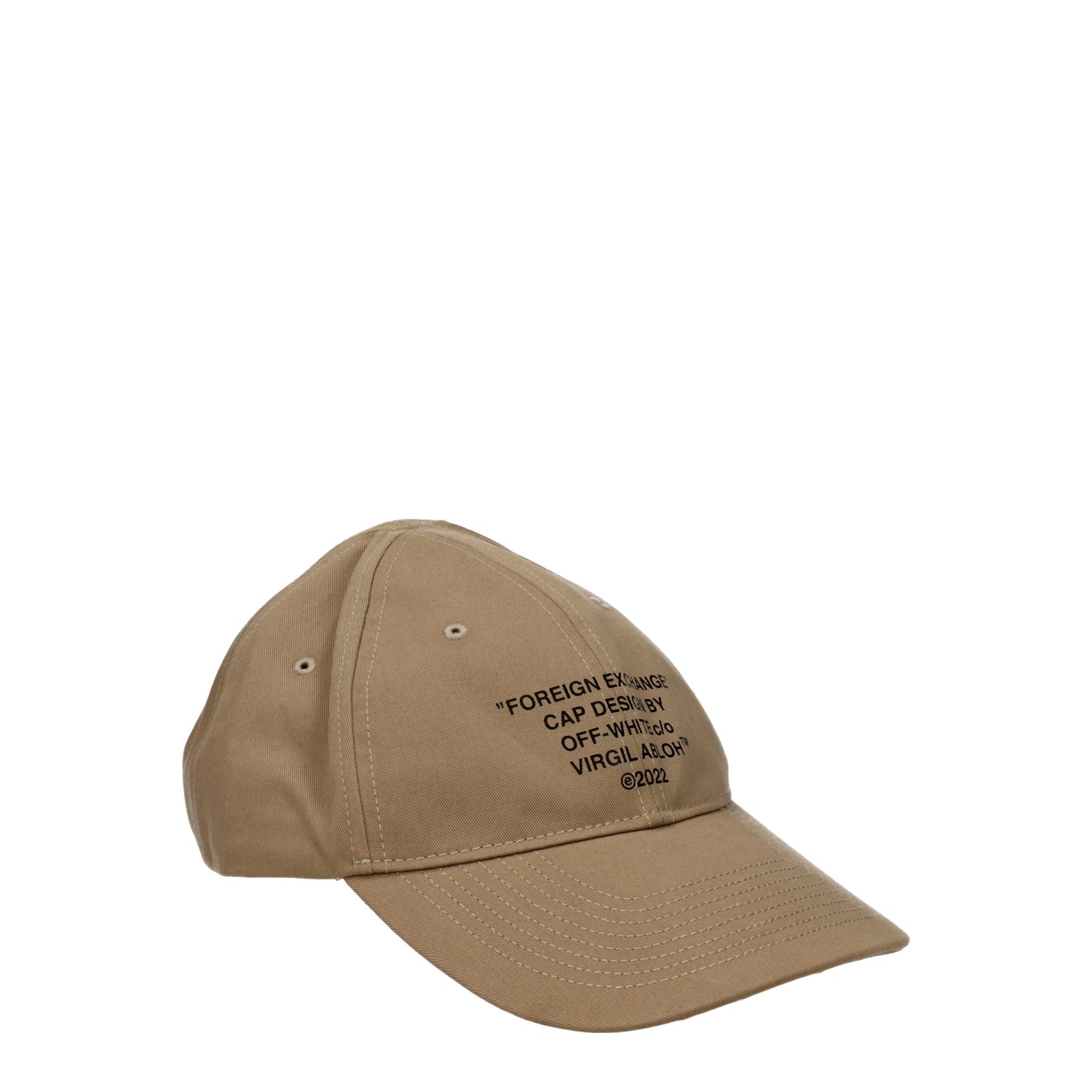 Off-White Cappelli Uomo Cotone Beige Nero