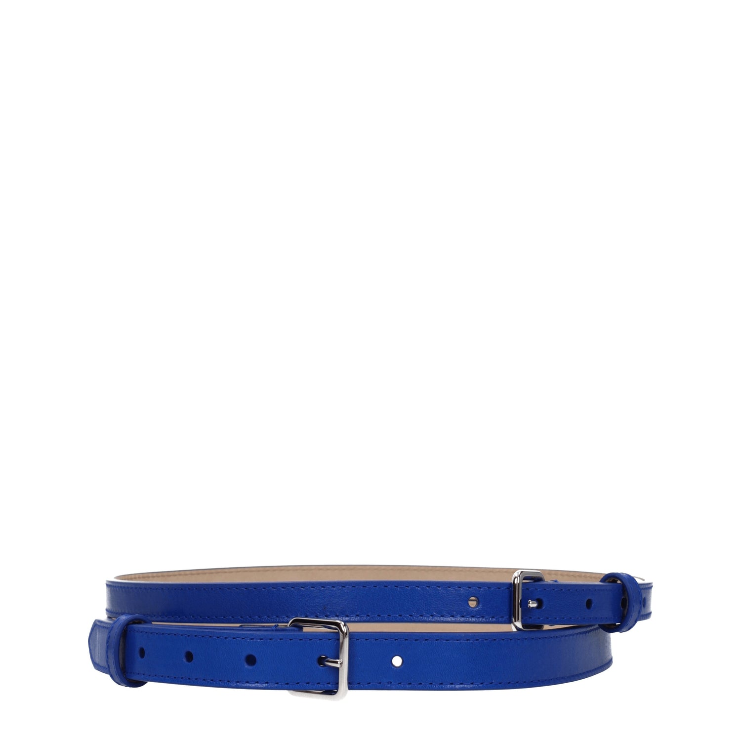 Alexander McQueen Cinture Regular Donna Pelle Blu Blu Elettrico