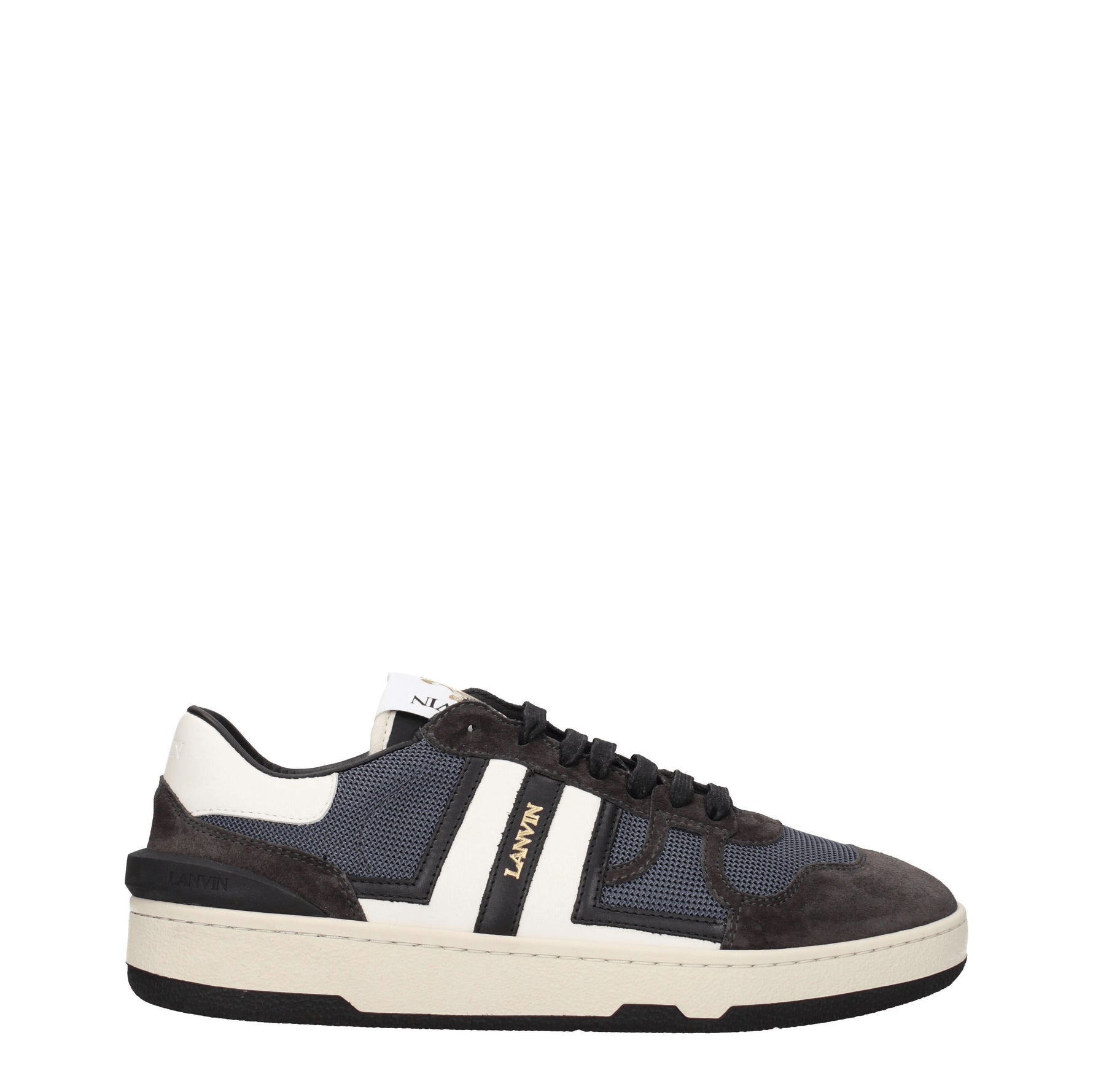 Lanvin Sneakers Uomo Camoscio Nero Antracite