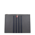 Thom Browne Pochette Uomo Pelle Grigio Grigio Scuro