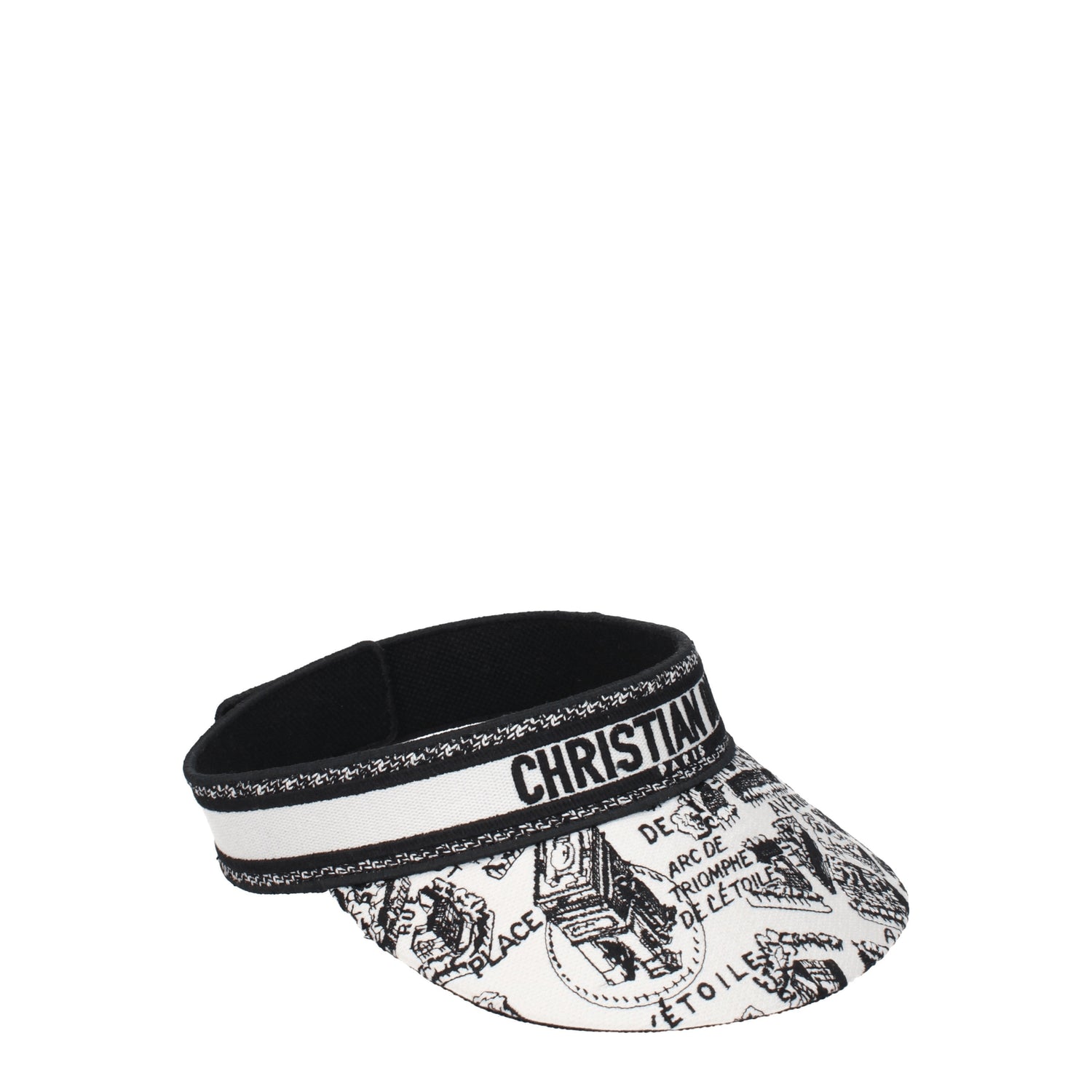 Christian Dior Cappelli visor Donna Cotone Bianco Nero