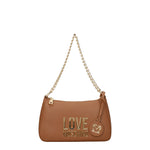 Love Moschino Borse a Spalla Donna Poliuretano Marrone Camel