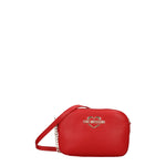 Love Moschino Borse a Tracolla Donna Poliuretano Rosso Rossetto