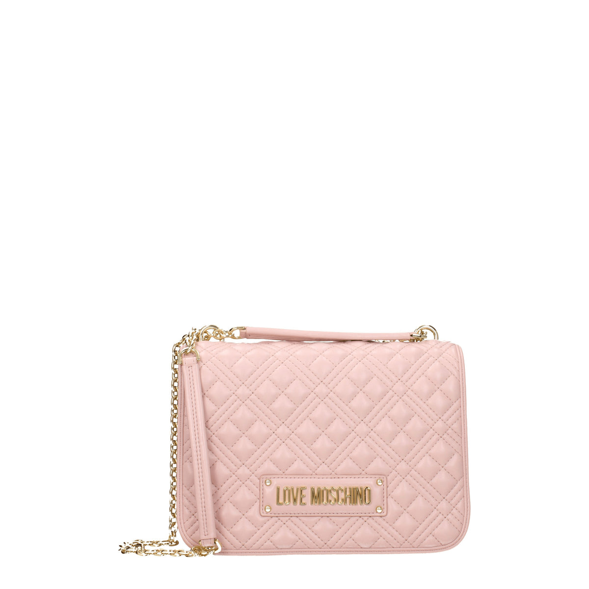 Love Moschino Borse a Spalla Donna Poliuretano Rosa Rosa Cipria