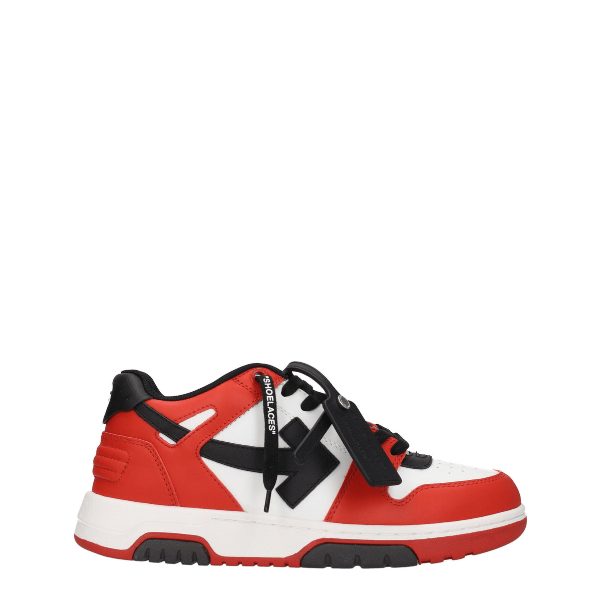 Off-White Sneakers Uomo Pelle Rosso Nero