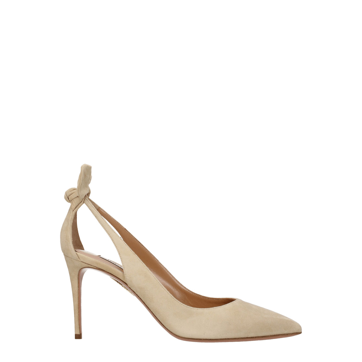 Aquazzura Décolleté bow tie Donna Camoscio Beige Rosa Carne