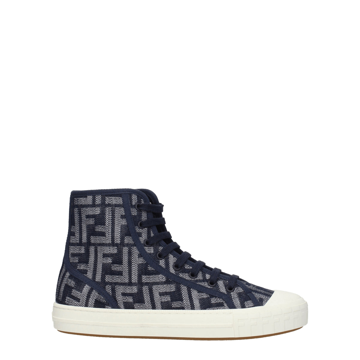 Fendi Sneakers domino Uomo Tessuto Blu Denim