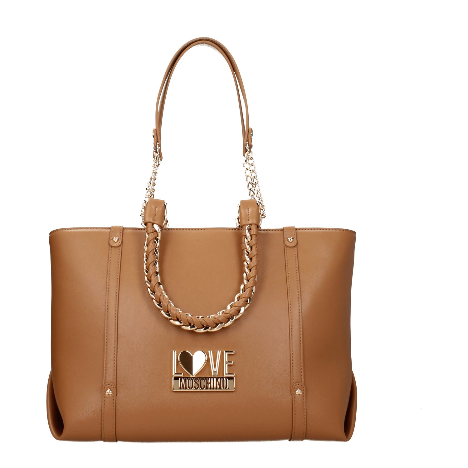 Love Moschino Borse a Mano Donna Poliuretano Beige Camel