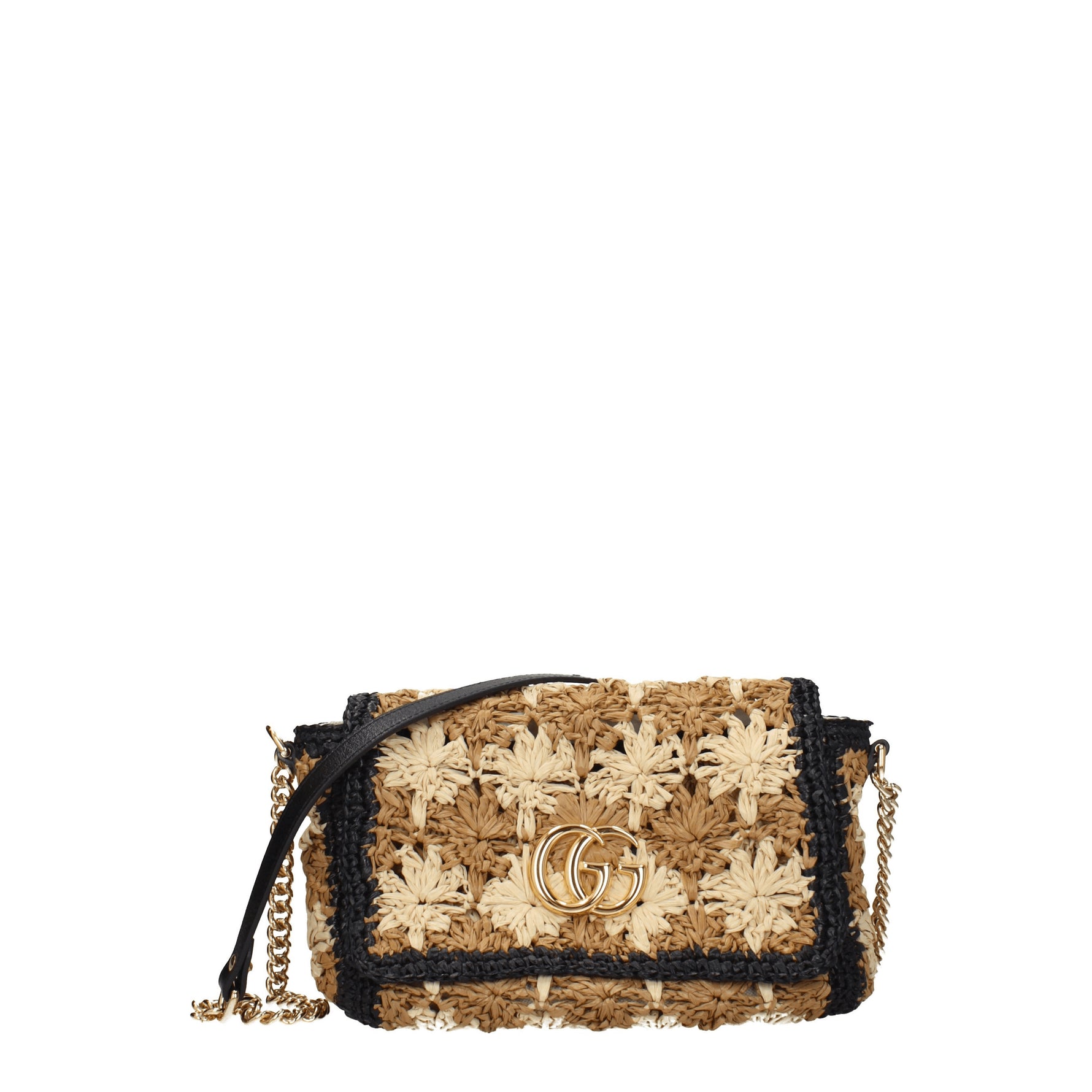 Gucci Borse a Tracolla Donna Rafia Beige Nero