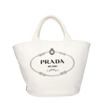 Prada Borse a Mano Donna Tessuto Bianco Bianco Sporco