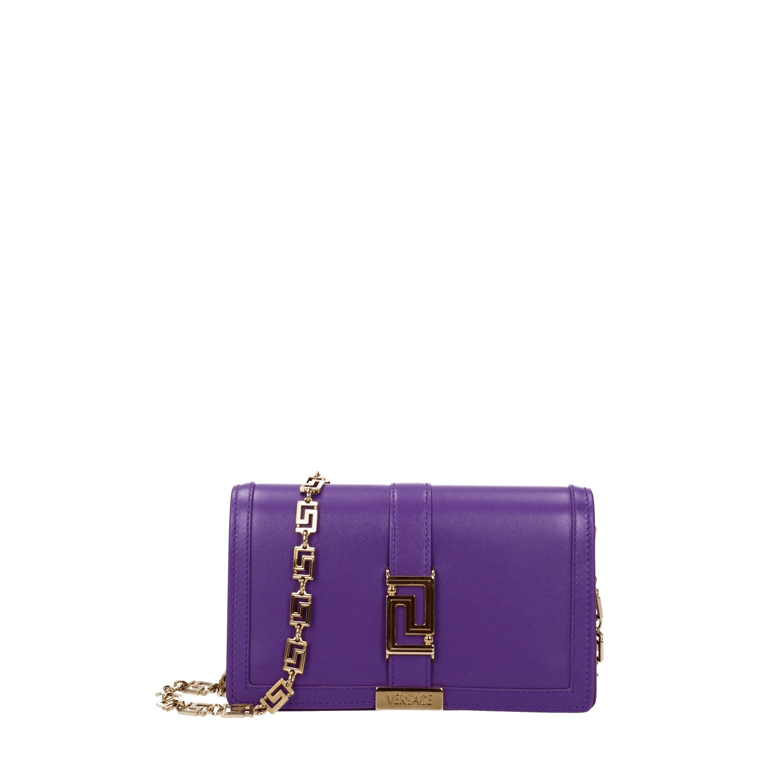 Versace Pochette greca Donna Pelle Viola Orchidea