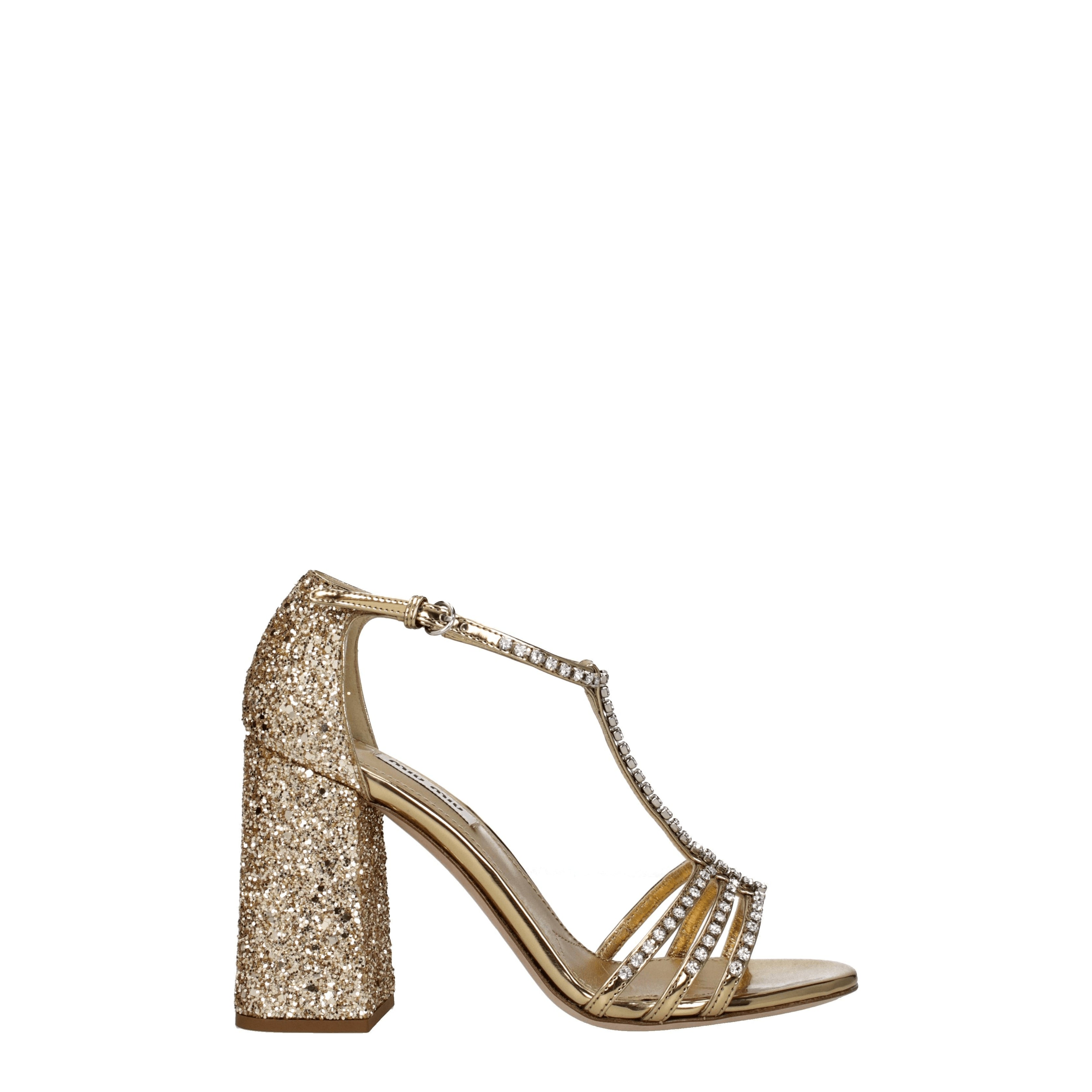 Miu Miu Sandals Women Glitter Gold | B-Exit – B-Exit top shop online