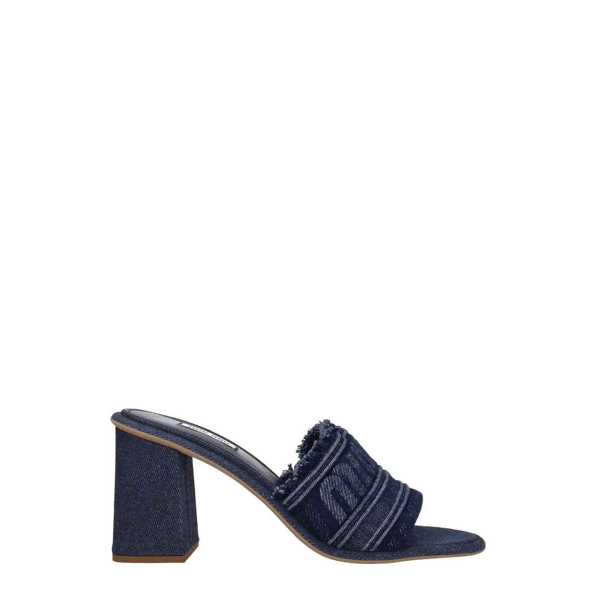 Miu Miu Sandali Donna Tessuto Blu Denim