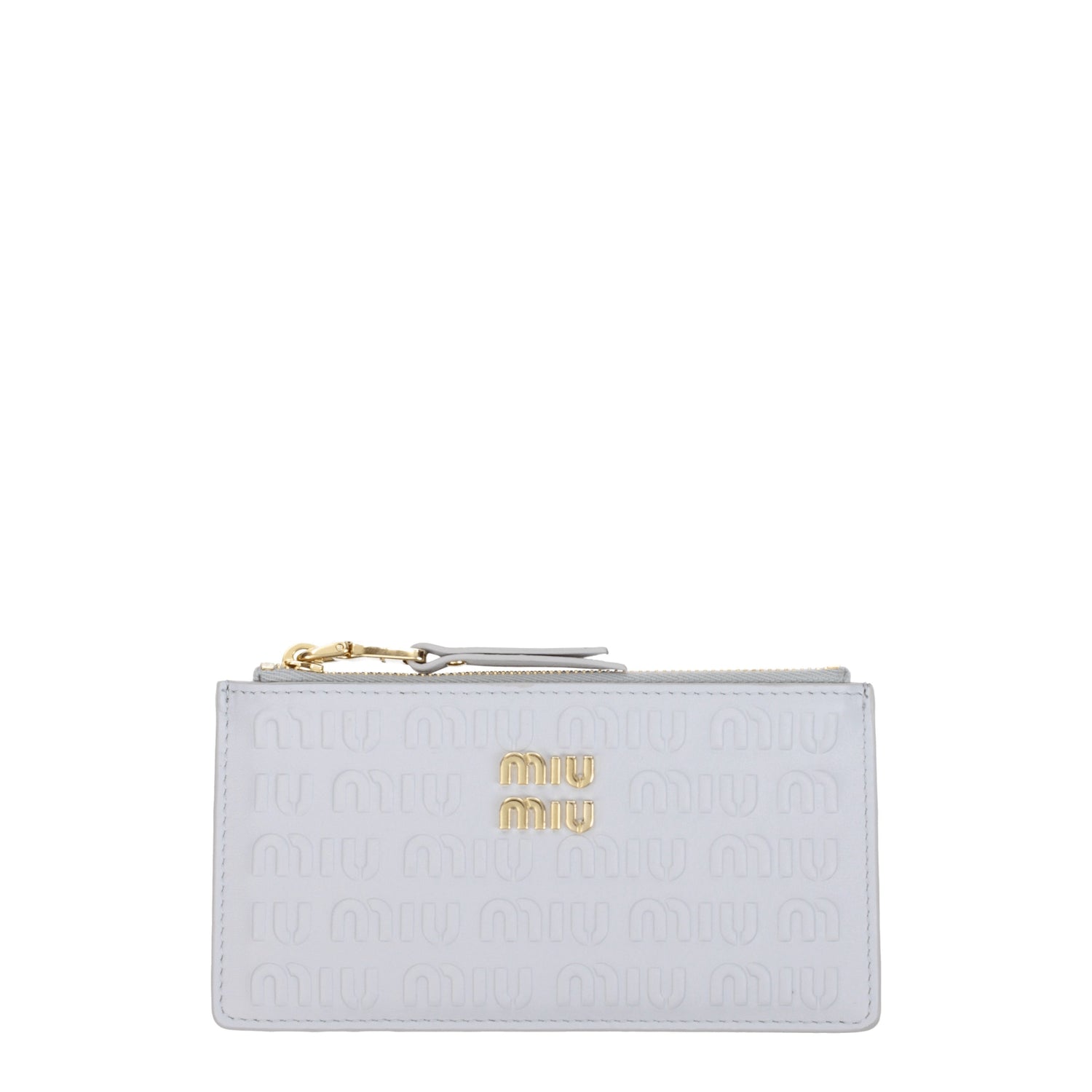 Miu Miu Portamonete Donna Pelle Grigio Fiordaliso