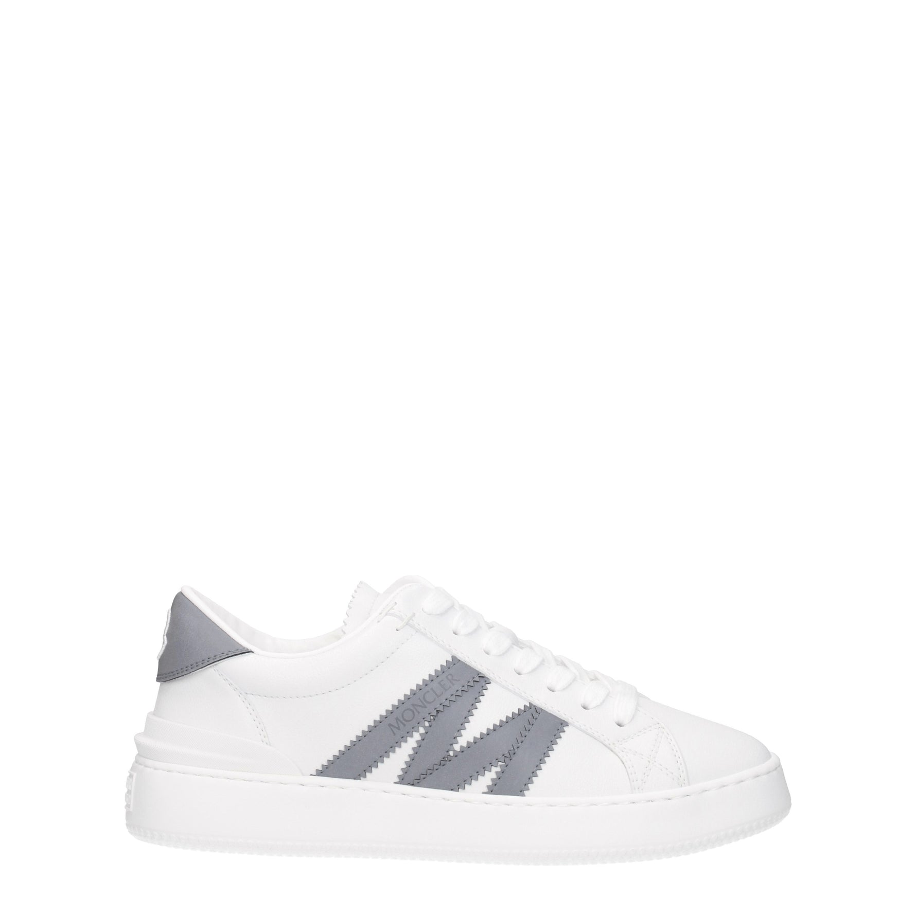 Moncler Sneakers Donna Pelle Bianco Argento