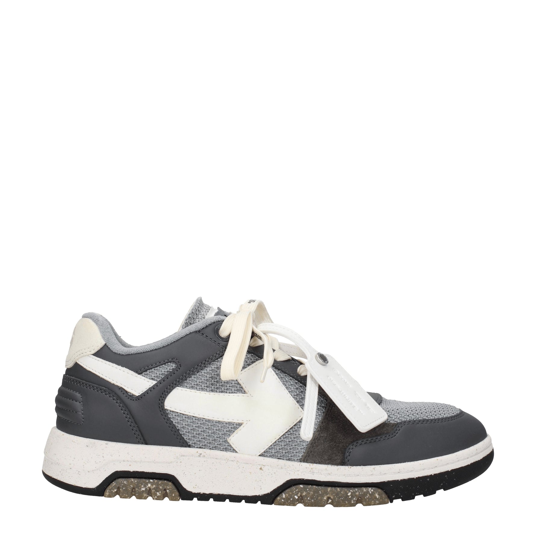 Off-White Sneakers Uomo Tessuto Grigio Grigio Scuro