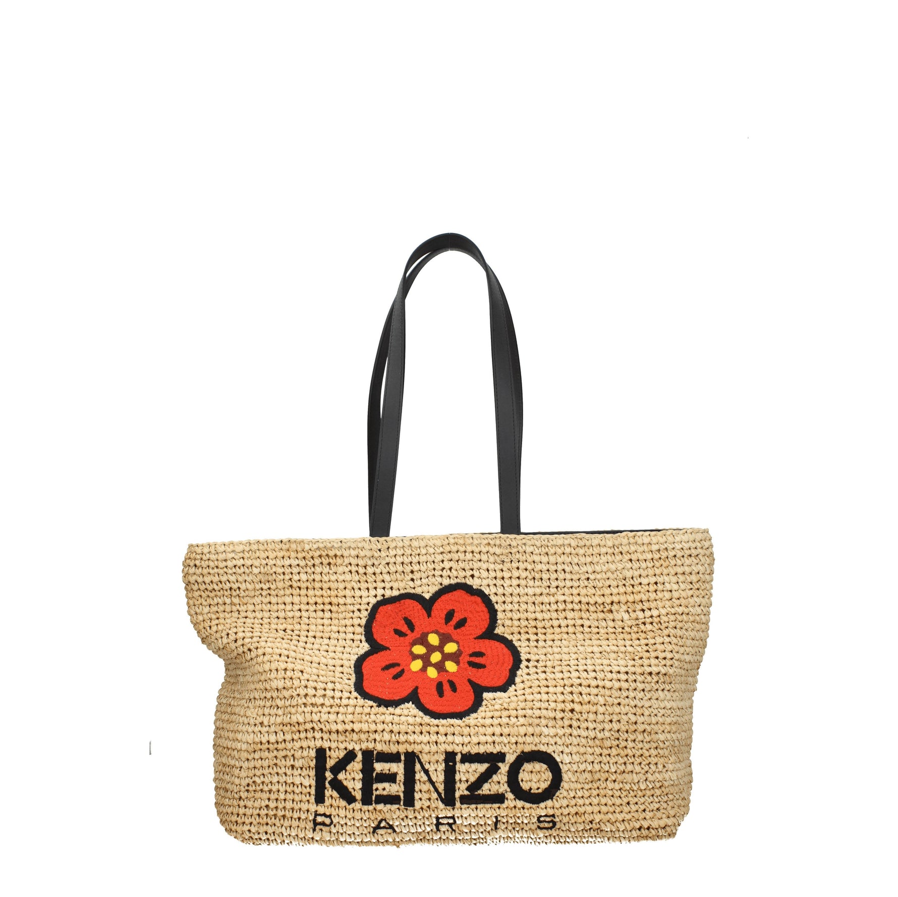 Kenzo Borse a Spalla Donna Rafia Beige Naturale