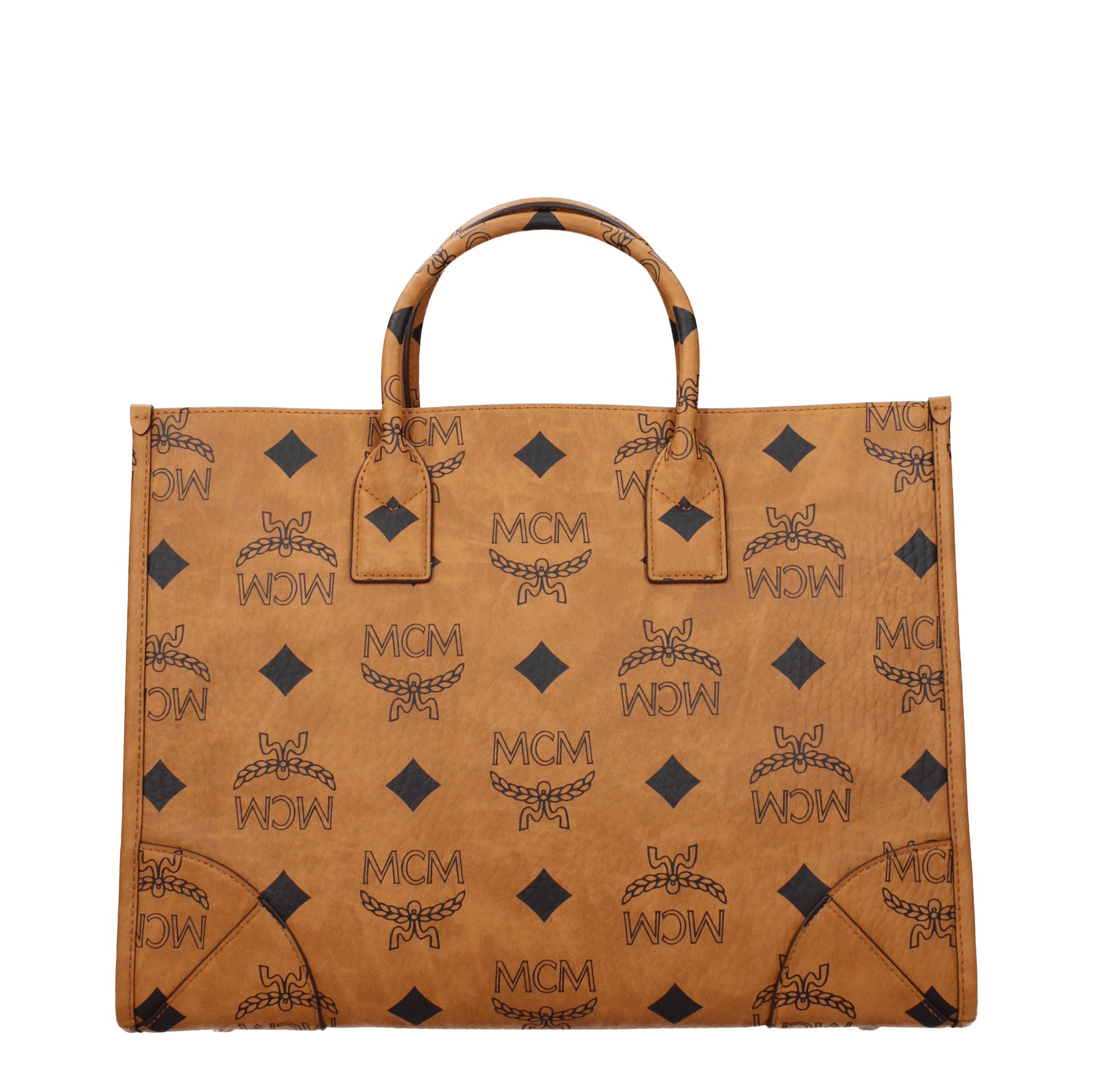 MCM Borse a Mano Donna Pelle Marrone Cognac