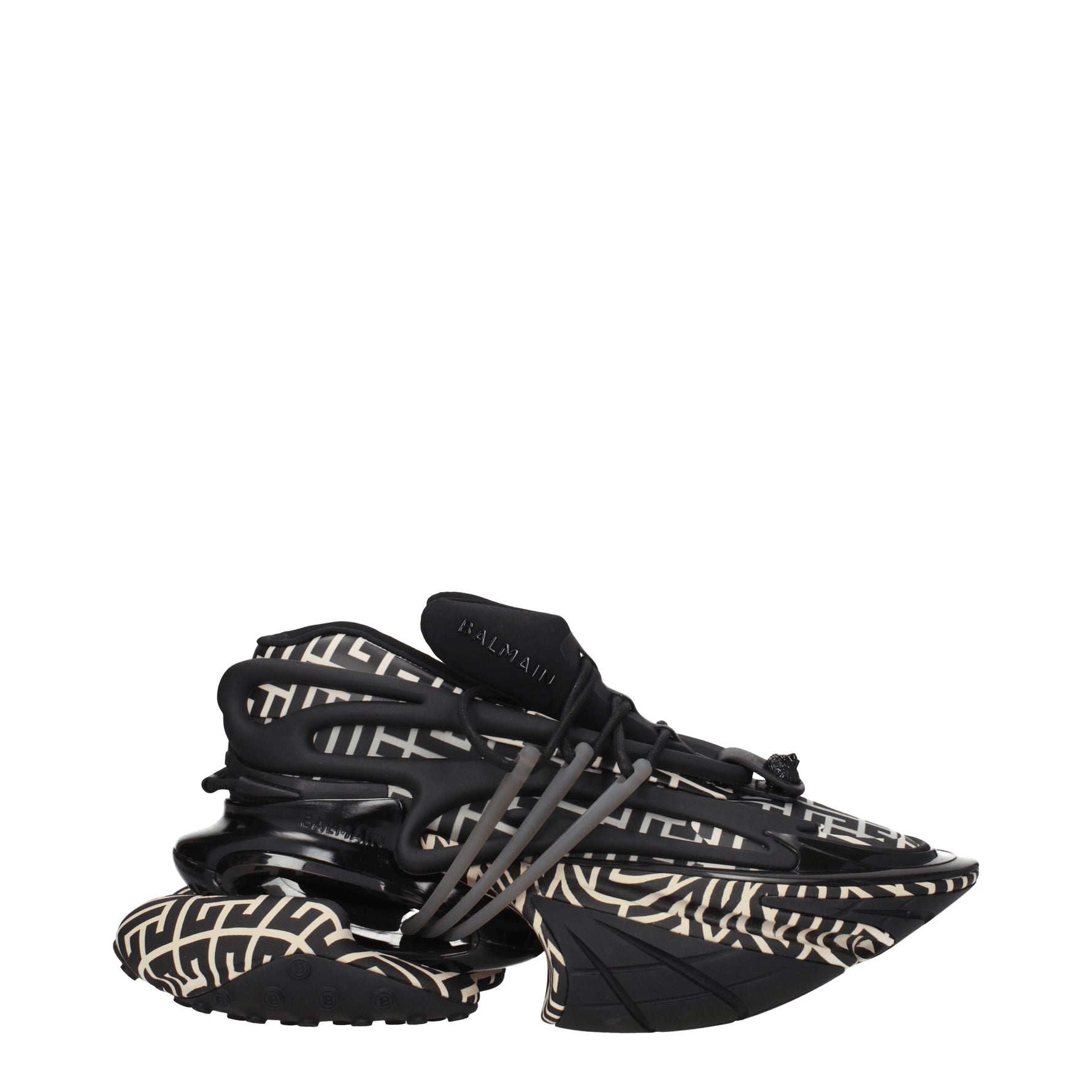 Balmain Sneakers unicorn Uomo Tessuto Nero Avorio