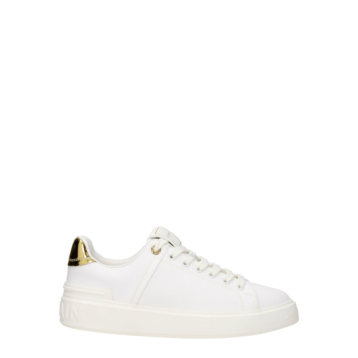 Balmain Sneakers Donna Tessuto Bianco Oro