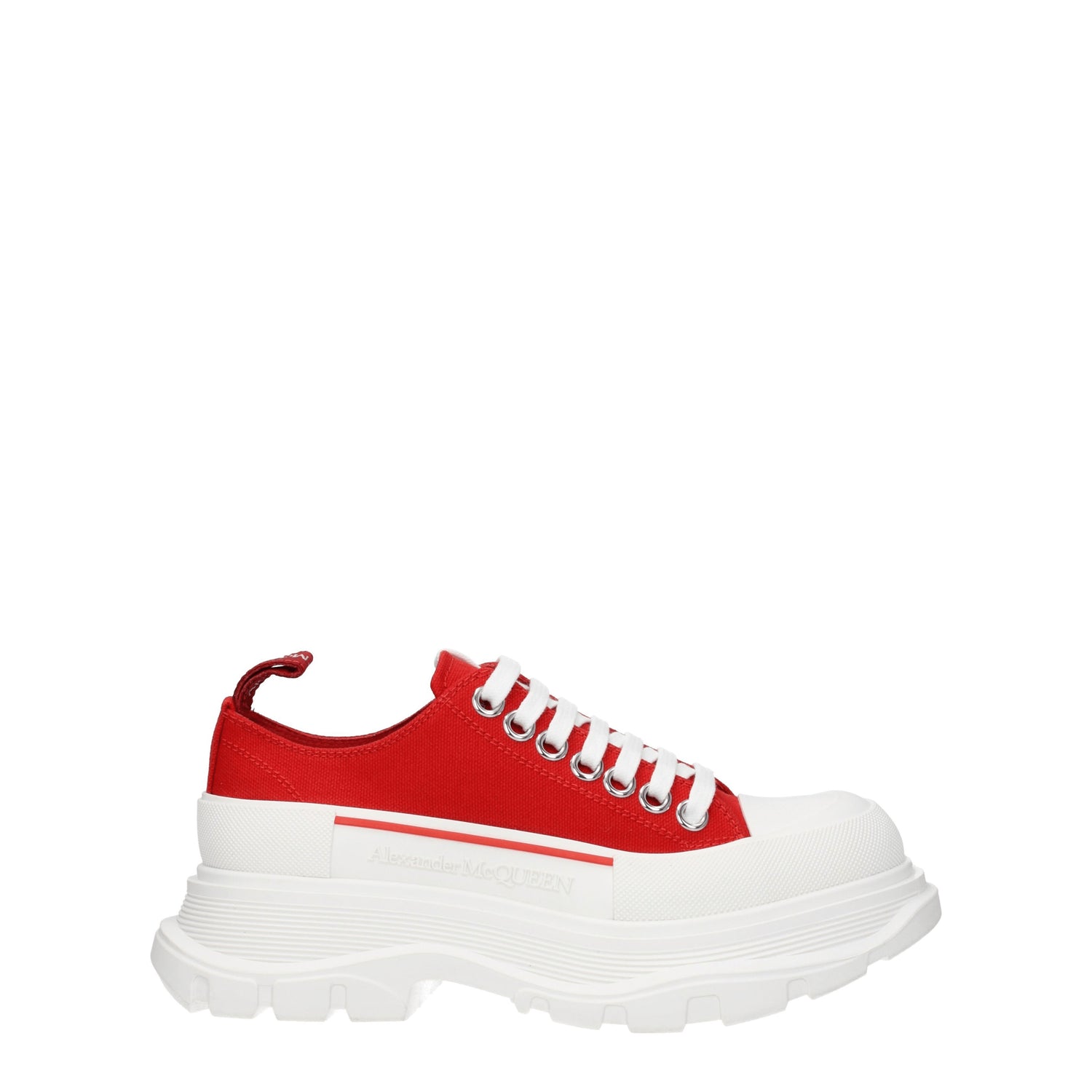 Alexander McQueen Sneakers Donna Tessuto Rosso Rosso Brillante