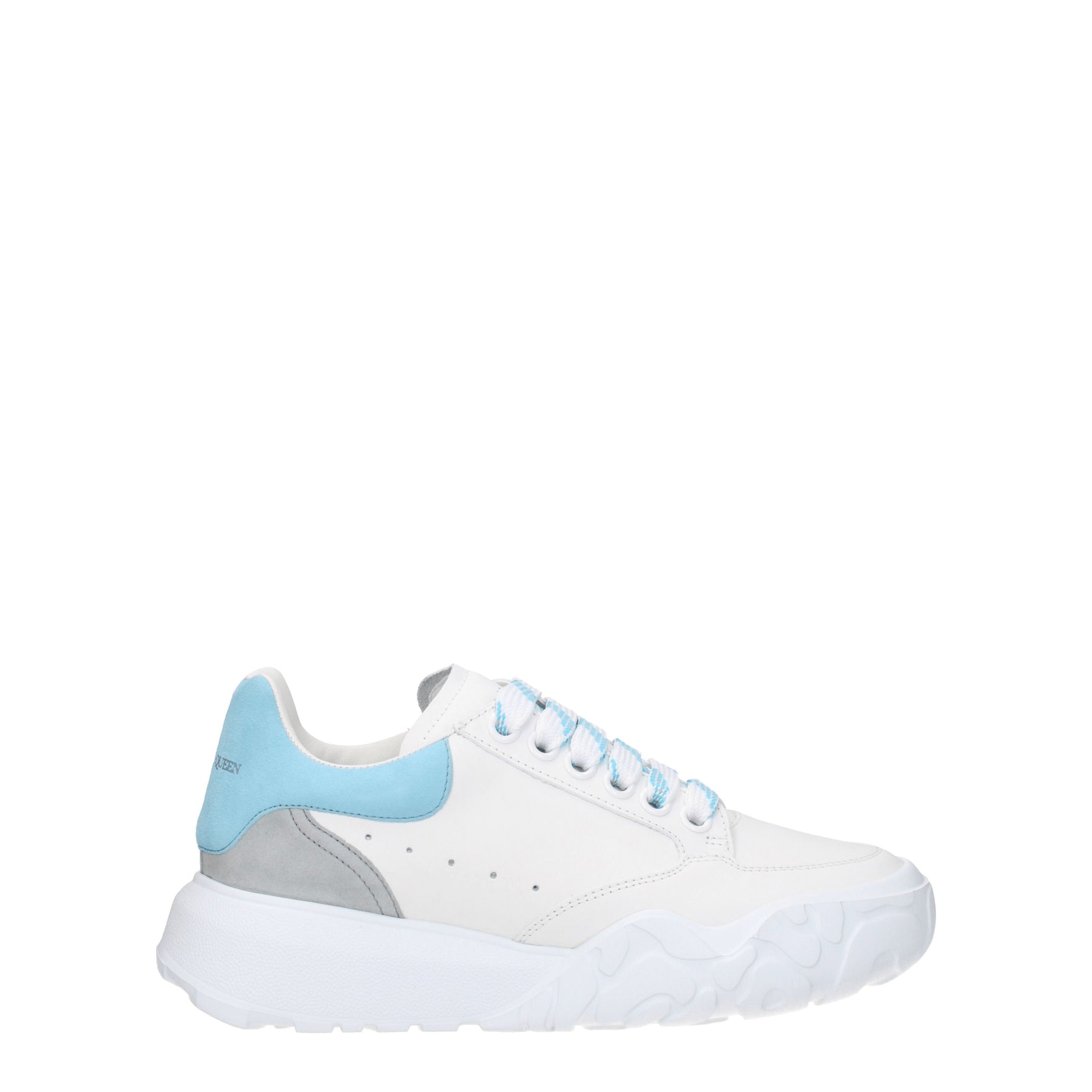 Alexander McQueen Sneakers Donna Pelle Bianco Acqua