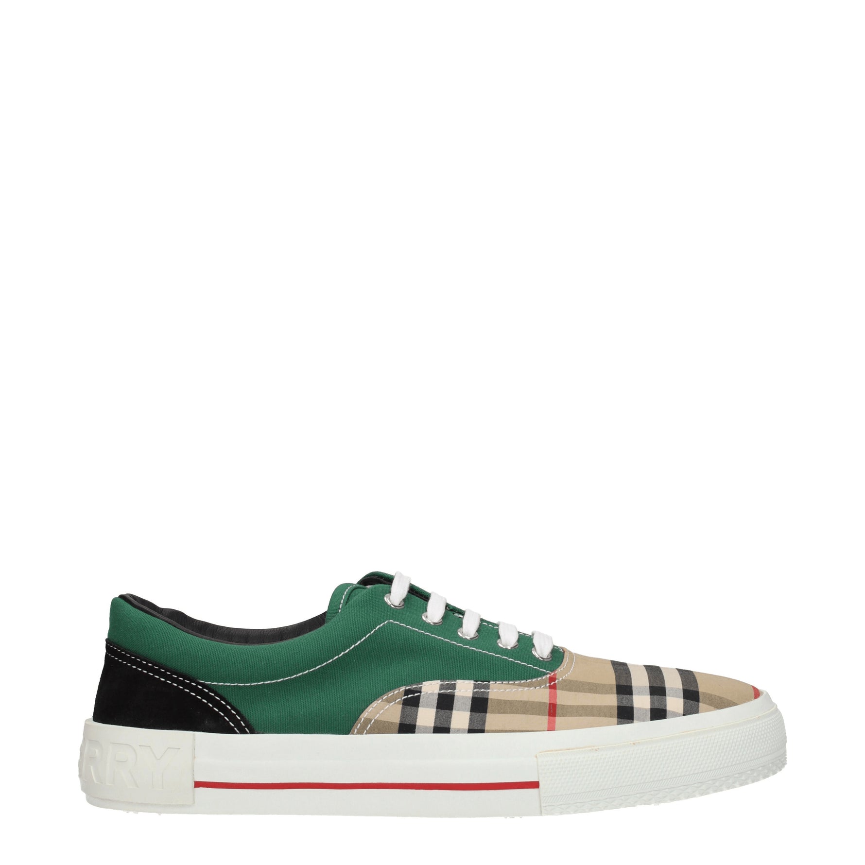 Burberry Sneakers Uomo Tessuto Beige Verde