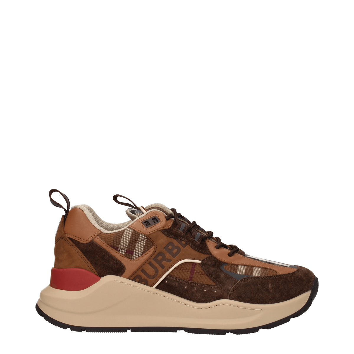 Burberry Sneakers Uomo Camoscio Marrone Betulla