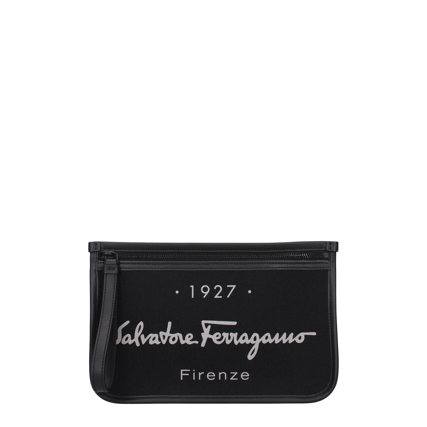 Salvatore Ferragamo Pochette Uomo Tessuto Nero