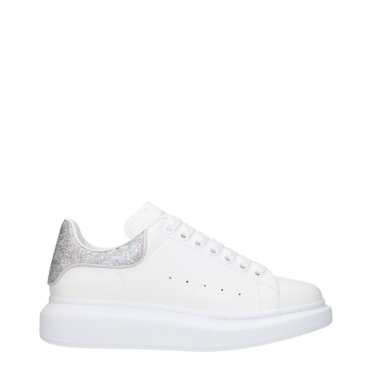 Alexander McQueen Sneakers oversized Donna Pelle Bianco Argento