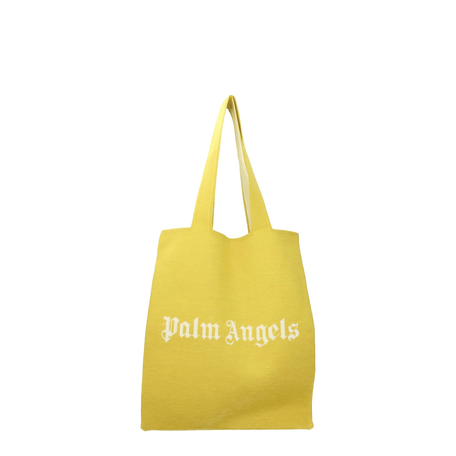 Palm Angels Borse a Spalla Donna Tessuto Giallo Bianco