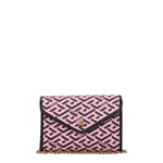 Versace Borse a Tracolla Donna Pelle Rosa Nero