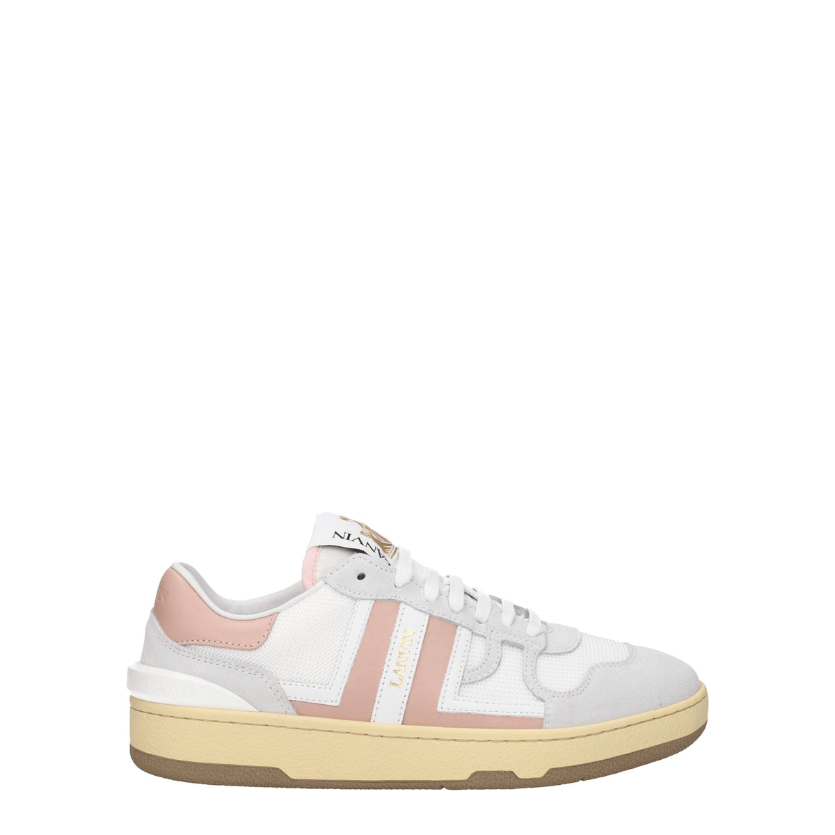 Lanvin Sneakers clay Donna Tessuto Bianco Rosa Carne