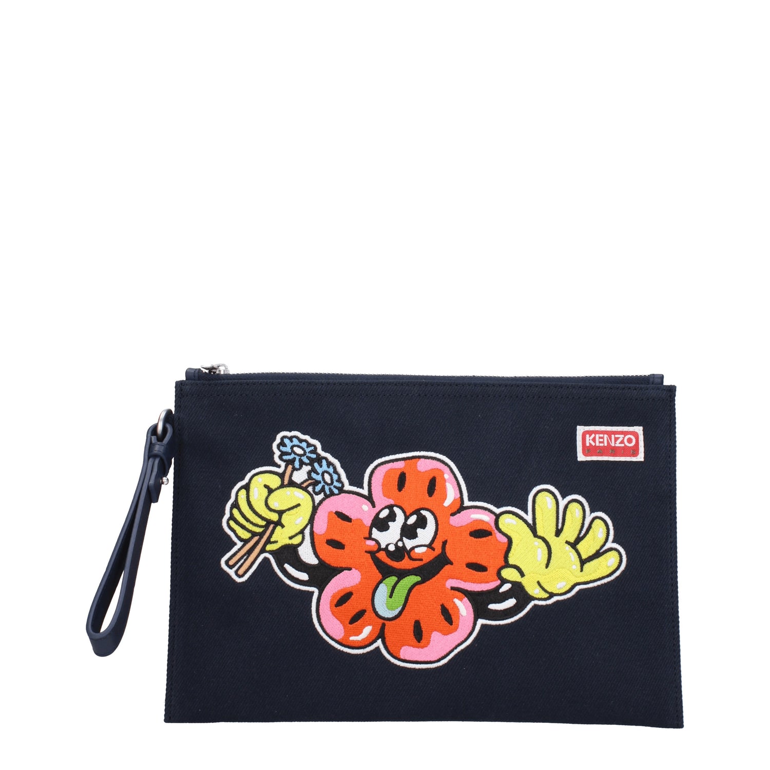 Kenzo Pochette Uomo Tessuto Blu Multicolore