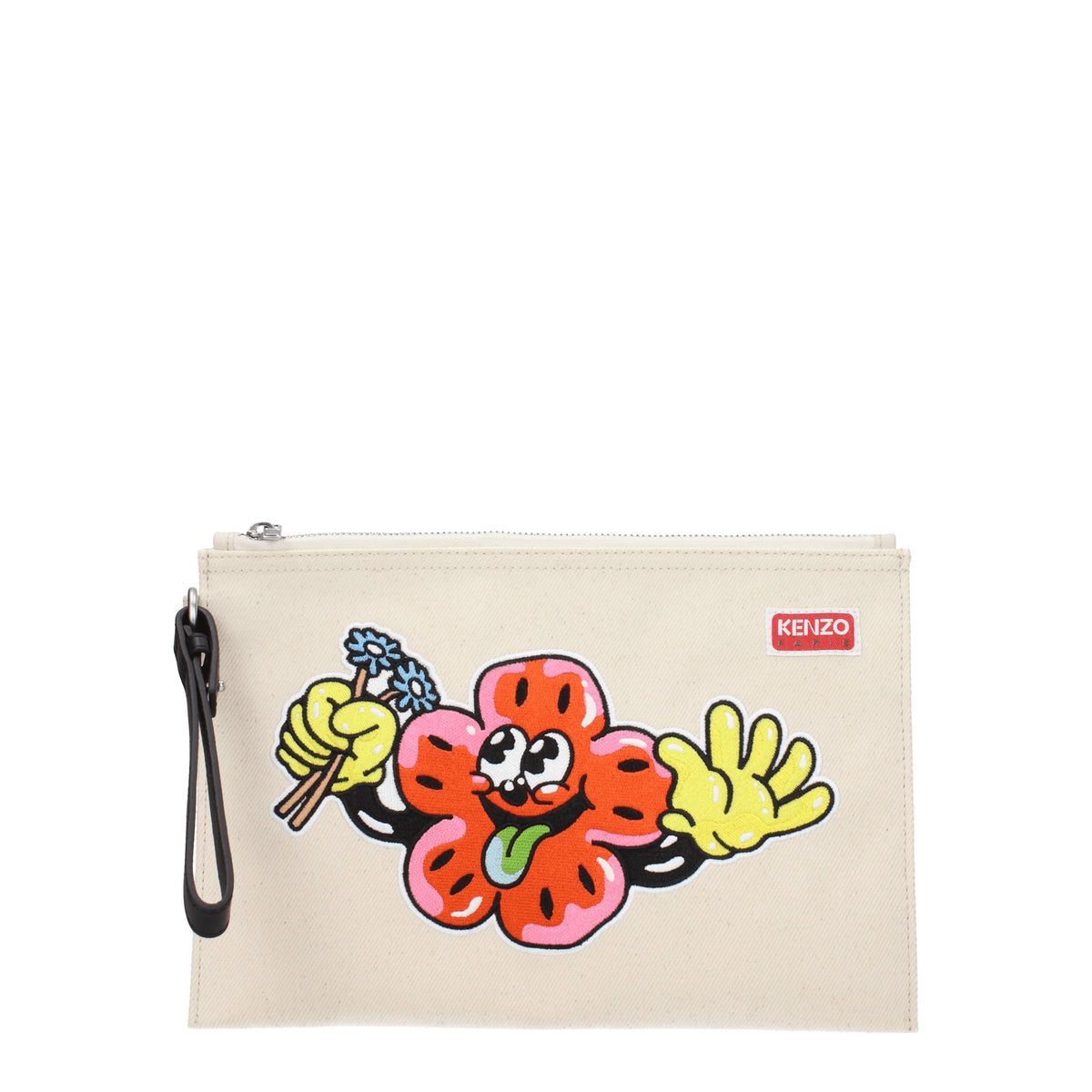 Kenzo Pochette Uomo Tessuto Beige Multicolore