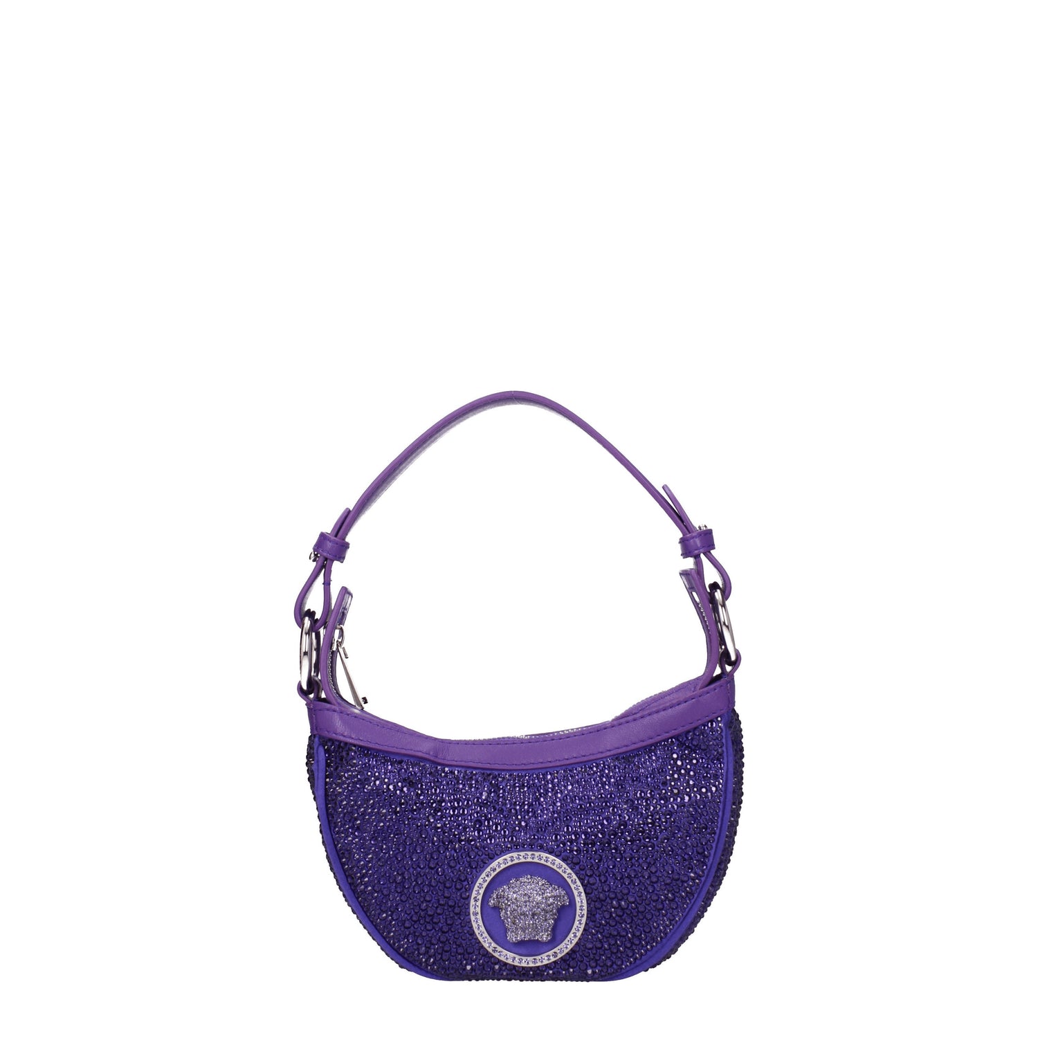 Versace Borse a Mano Donna Tessuto Viola Orchidea Scura