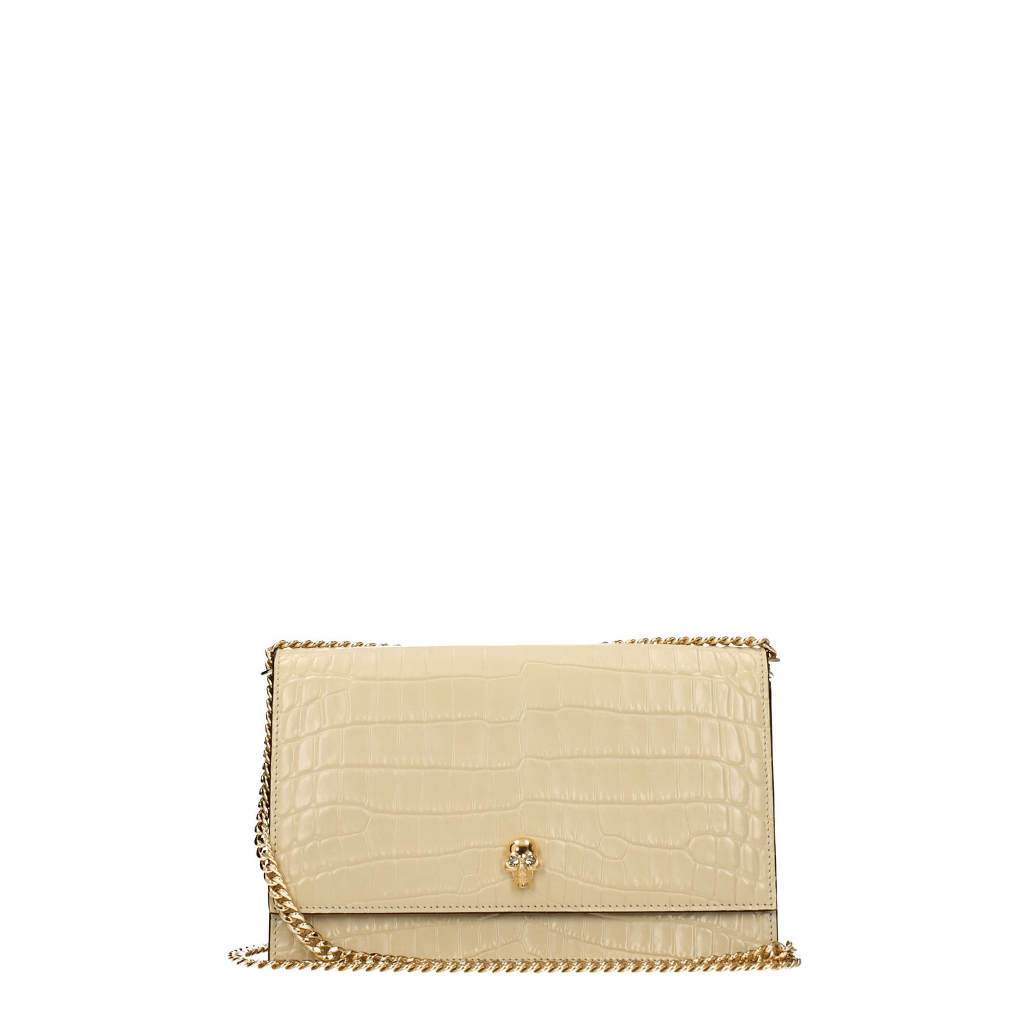 Alexander McQueen Pochette Donna Pelle Beige Sabbia